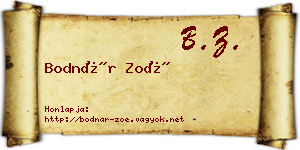 Bodnár Zoé névjegykártya